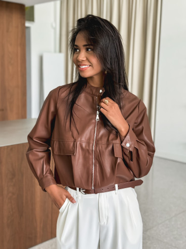 Veste en simili Nashville - Marron