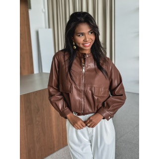 Veste en simili Nashville - Marron