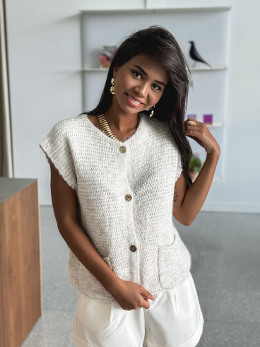 Gilet sans manches Munich - Beige chiné
