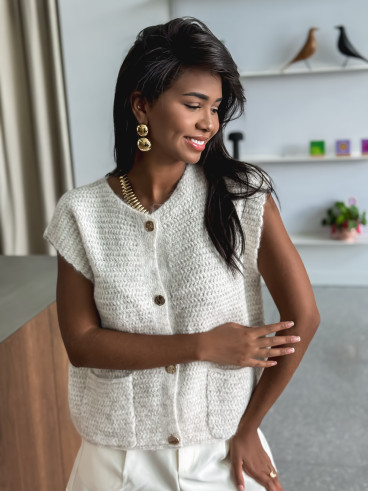 Gilet sans manches Munich - Beige chiné