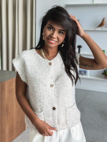 Gilet sans manches Munich - Beige chiné
