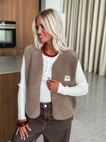 Gilet sans manches Mimi - Taupe