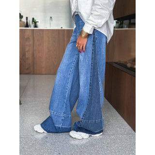 Jeans patchwork Aleandra - Bleu