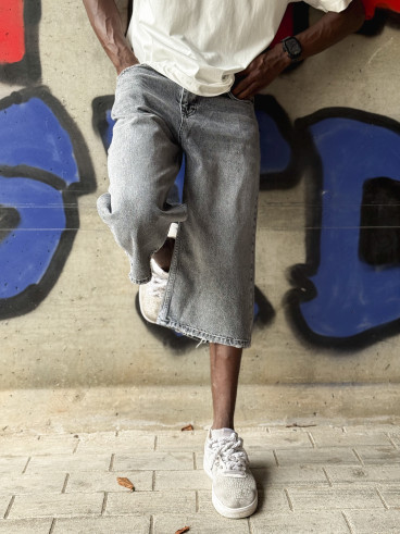 Bermuda en jeans Yann - Gris