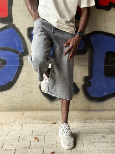 Bermuda en jeans Yann - Gris
