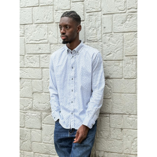 Chemise à motifs Nicolo - Blanc/Bleu