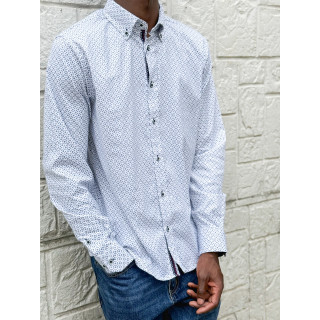 Chemise à motifs Nicolo - Blanc/Bleu