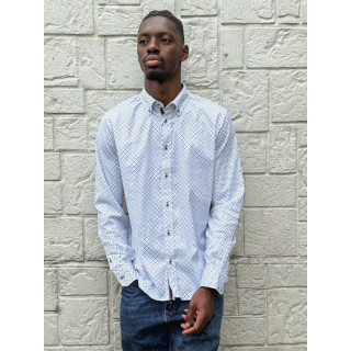 Chemise à motifs Nicolo - Blanc/Bleu