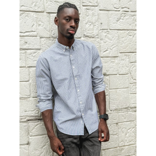 Chemise lignée Corentin - Gris/Blanc