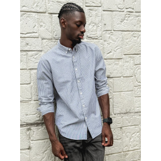 Chemise lignée Corentin - Gris/Blanc