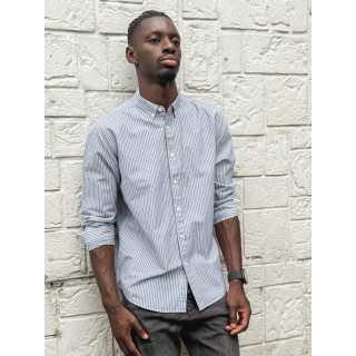 Chemise lignée Corentin - Gris/Blanc