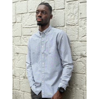 Chemise lignée Corentin - Gris/Blanc