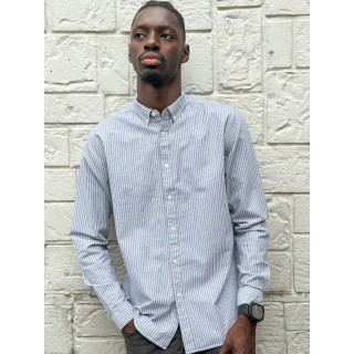 Chemise lignée Corentin - Gris/Blanc