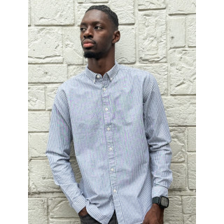 Chemise lignée Corentin - Gris/Blanc