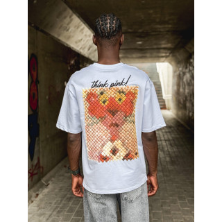 T-shirt 'think pink' - Blanc