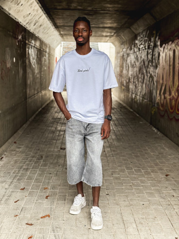 T-shirt 'think pink' - Blanc