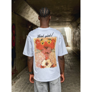 T-shirt 'think pink' - Blanc