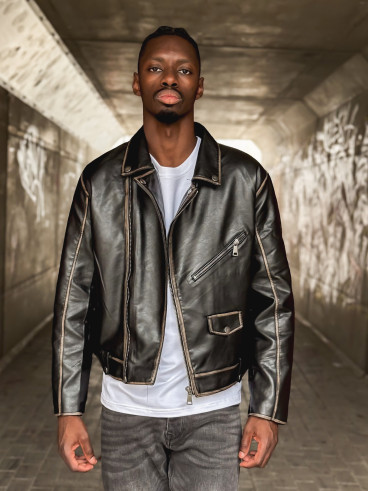 Veste en simili Stephen - Noir