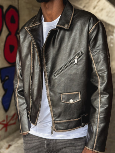 Veste en simili Stephen - Noir