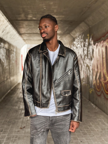 Veste en simili Stephen - Noir