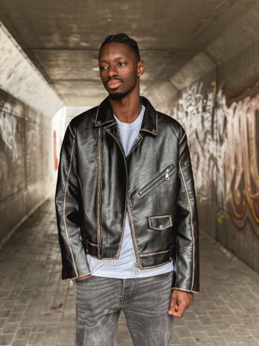 Veste en simili Stephen - Noir
