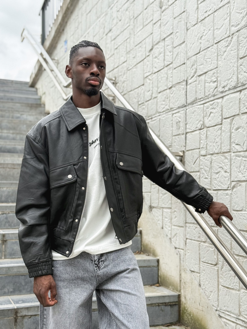 Veste en simili Ricardo - Noir