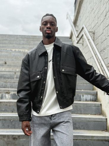 Veste en simili Ricardo - Noir