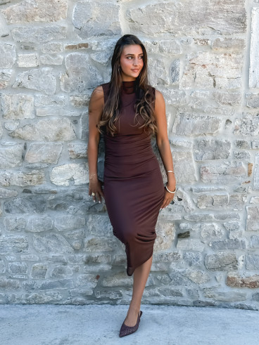 Robe longue Meghan - Chocolat