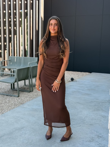 Robe longue Meghan - Chocolat