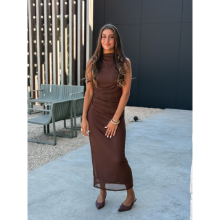 Robe longue Meghan - Chocolat