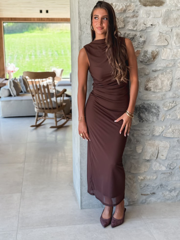 Robe longue Meghan - Chocolat