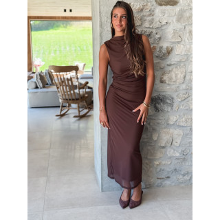 Robe longue Meghan - Chocolat