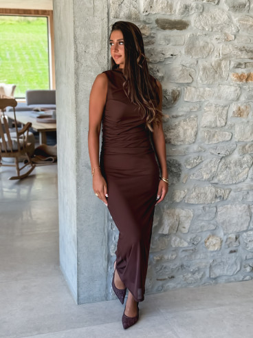 Robe longue Meghan - Chocolat