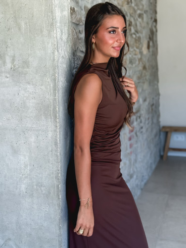 Robe longue Meghan - Chocolat