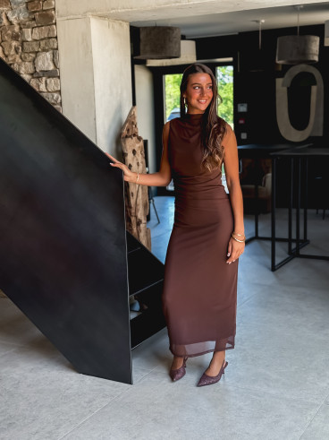 Robe longue Meghan - Chocolat