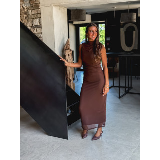 Robe longue Meghan - Chocolat