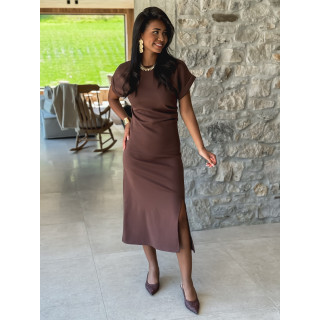 Robe longue Agnella - Chocolat