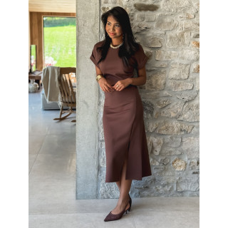 Robe longue Agnella - Chocolat