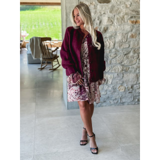 Robe courte à motifs Sorana - Bordeaux