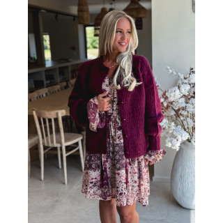 Robe courte à motifs Sorana - Bordeaux
