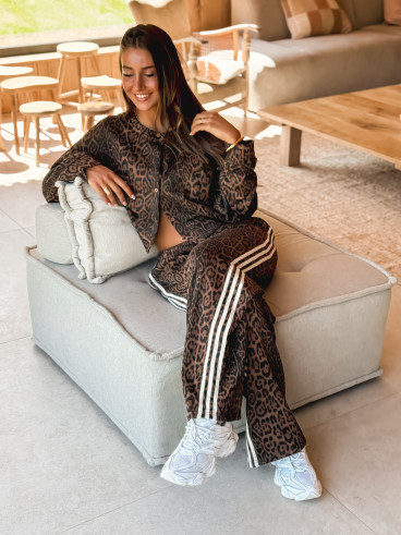 Gilet léopard Elouanne - Camel/Noir