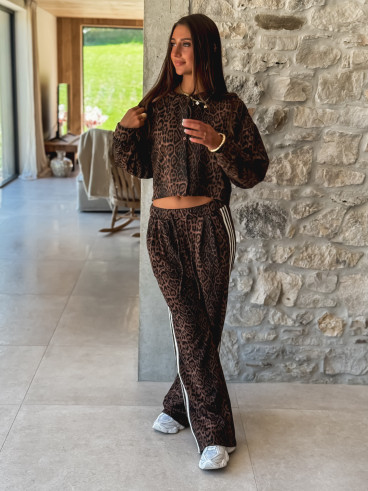 Pantalon léopard Elouanne - Camel/Noir