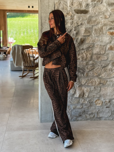 Pantalon léopard Elouanne - Camel/Noir