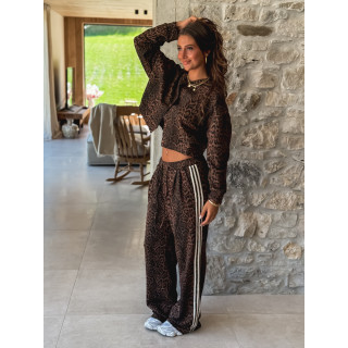 Pantalon léopard Elouanne - Camel/Noir