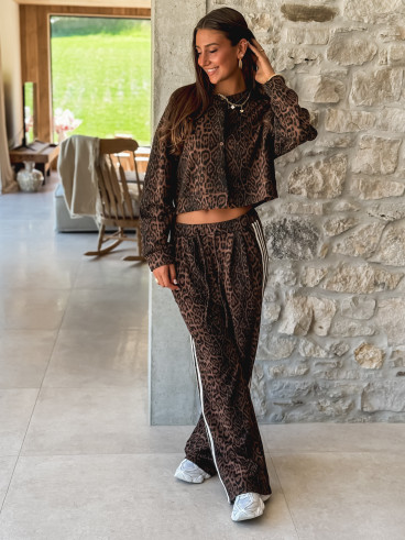 Pantalon léopard Elouanne - Camel/Noir