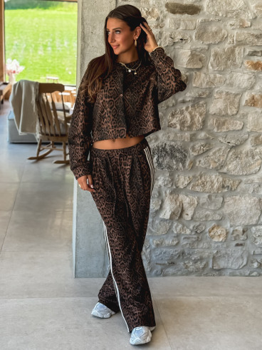 Pantalon léopard Elouanne - Camel/Noir