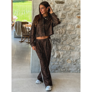 Pantalon léopard Elouanne - Camel/Noir