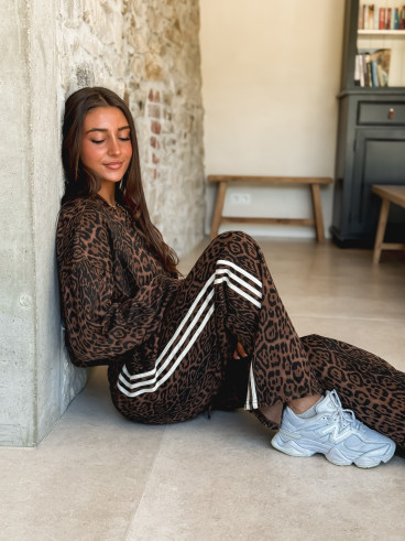 Pantalon léopard Elouanne - Camel/Noir
