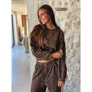 Pull léopard Elouanne - Camel/Noir