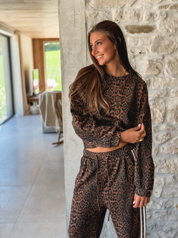 Pull léopard Elouanne - Camel/Noir